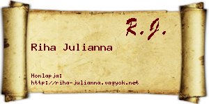 Riha Julianna névjegykártya